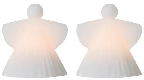 SIRIUS LED voskový anjel, biely, sada 2 ks, 10 cm