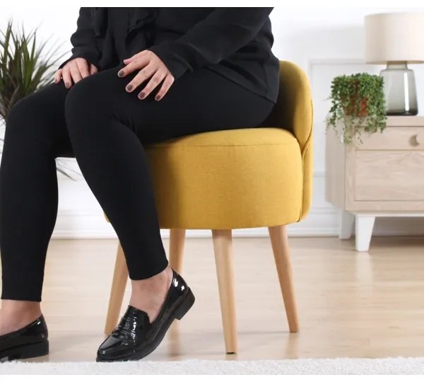 Taburet NIKI, priemer 46 cm, žltý