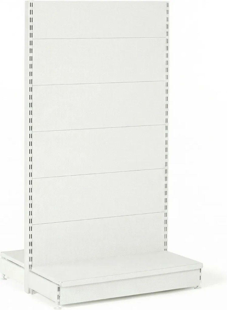 Predajný regál obojstranný, plné steny, 1600 x 1000 x 900 mm, prídavný, biela
