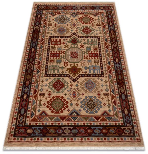 Koberec KESHAN, strapce 6668/53555 béžový / bordový