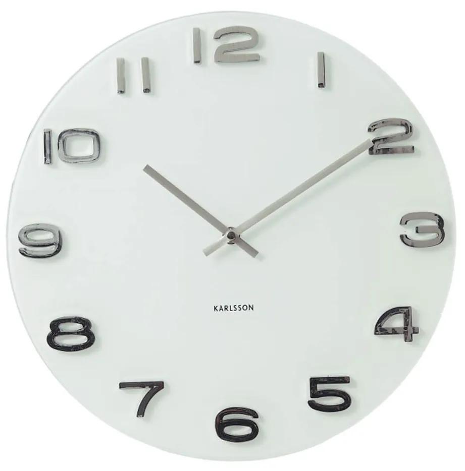 Nástenné hodiny Vintage kulaté biele ∅ 35 cm