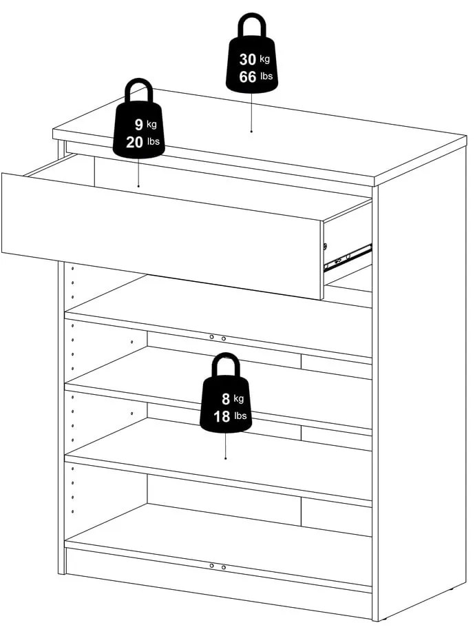 Komoda v dekore duba v prírodnej farbe 80x100x40 cm Naia – Tvilum