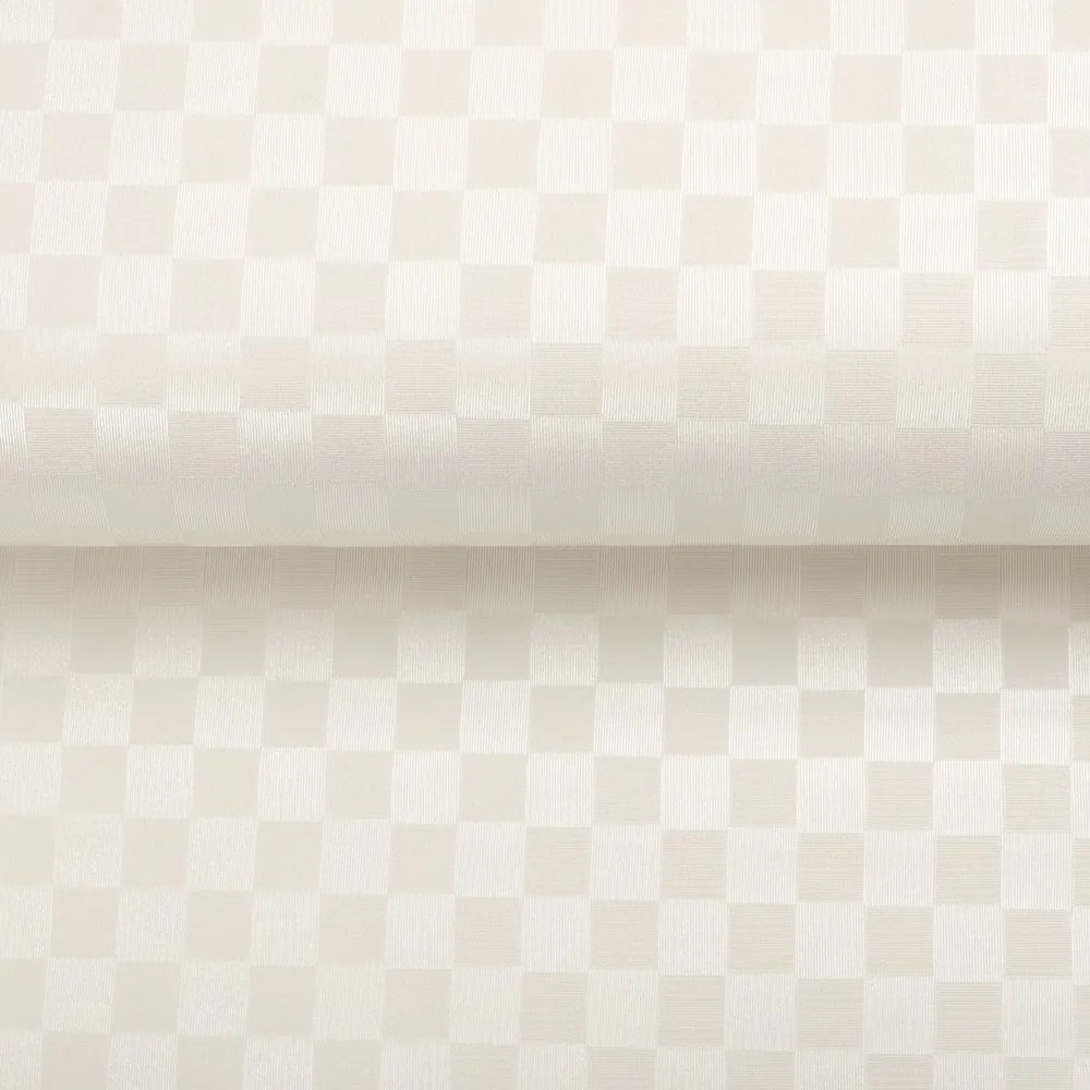 PVC obrus Krémové šrafované kocky PV-127 - metráž š. 140 cm