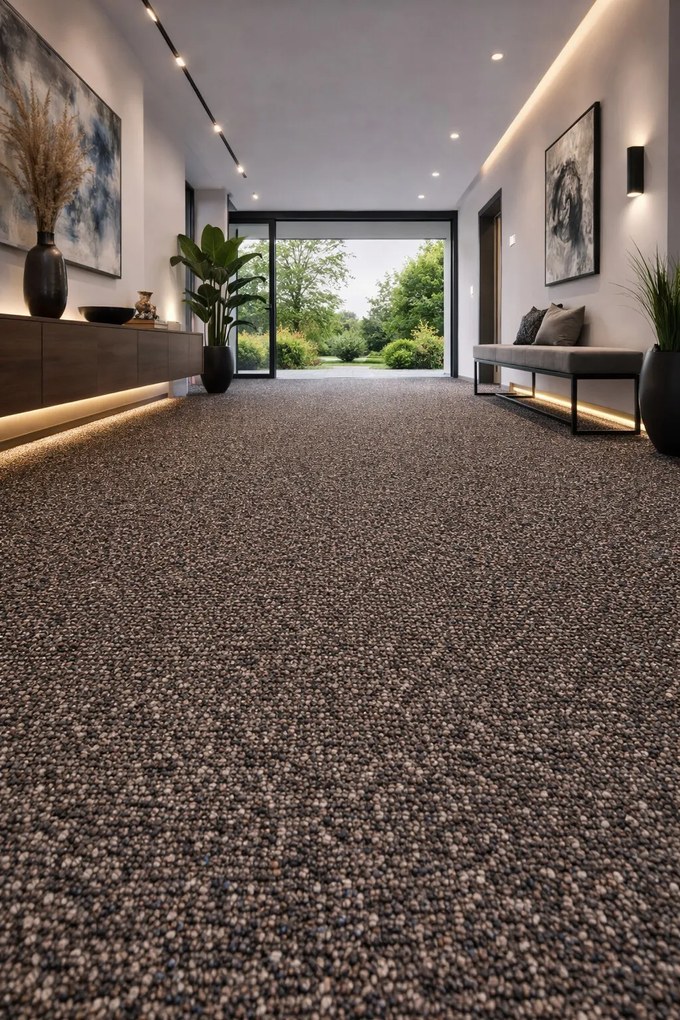 Timzo, Koberec metráž New Techno 3516 tm. béžové, na mieru, šíře 4m,5m, béžová, ab (mriežka), chodba / predsieň