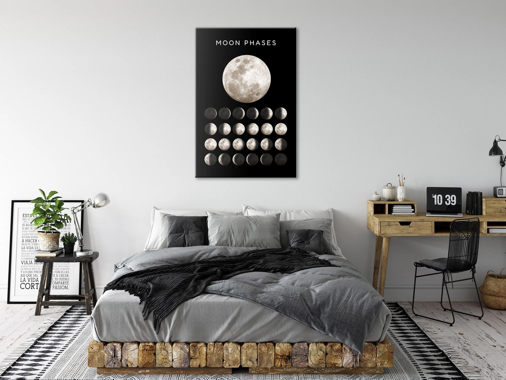 Artgeist Obraz - Moon Phases (1 Part) Vertical Veľkosť: 40x60, Verzia: Na talianskom plátne