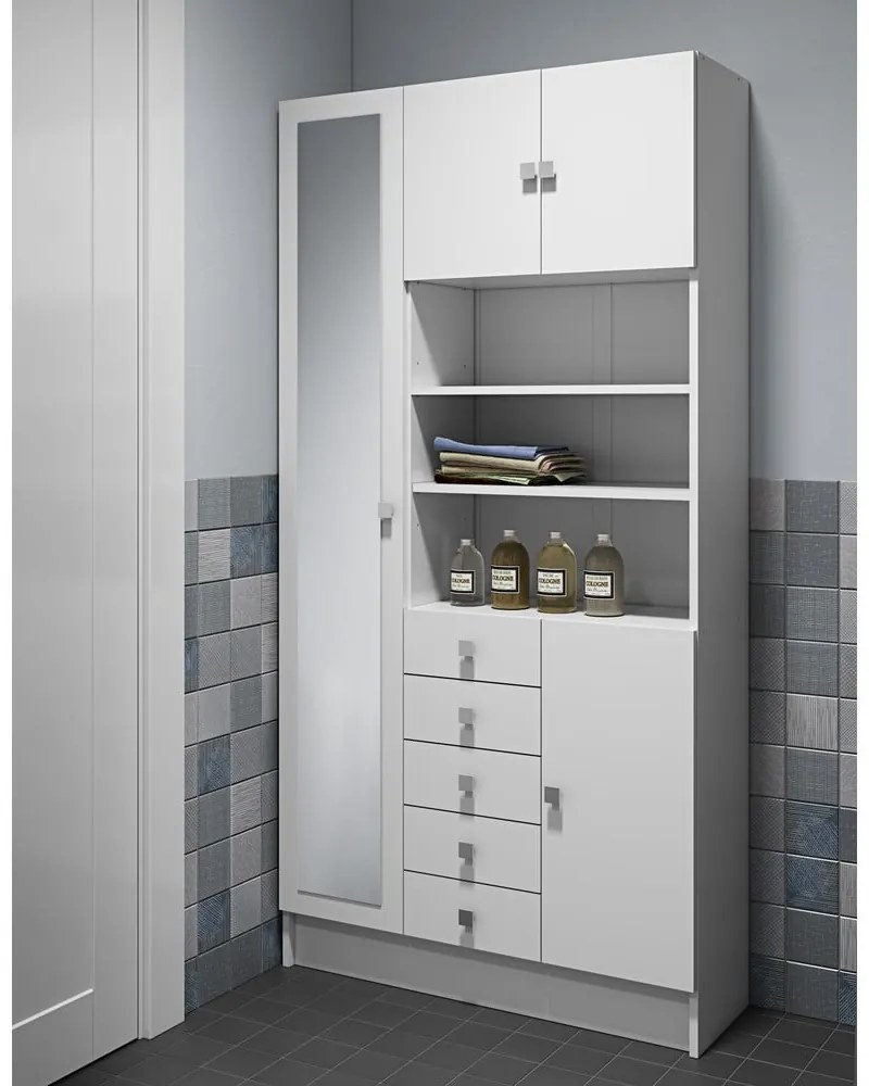 Biela kúpeľňová skrinka 90x182 cm Combi – TemaHome