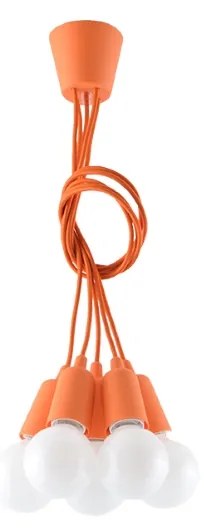 Závesné svietidlo Diego 5, oranžové telo svietidla