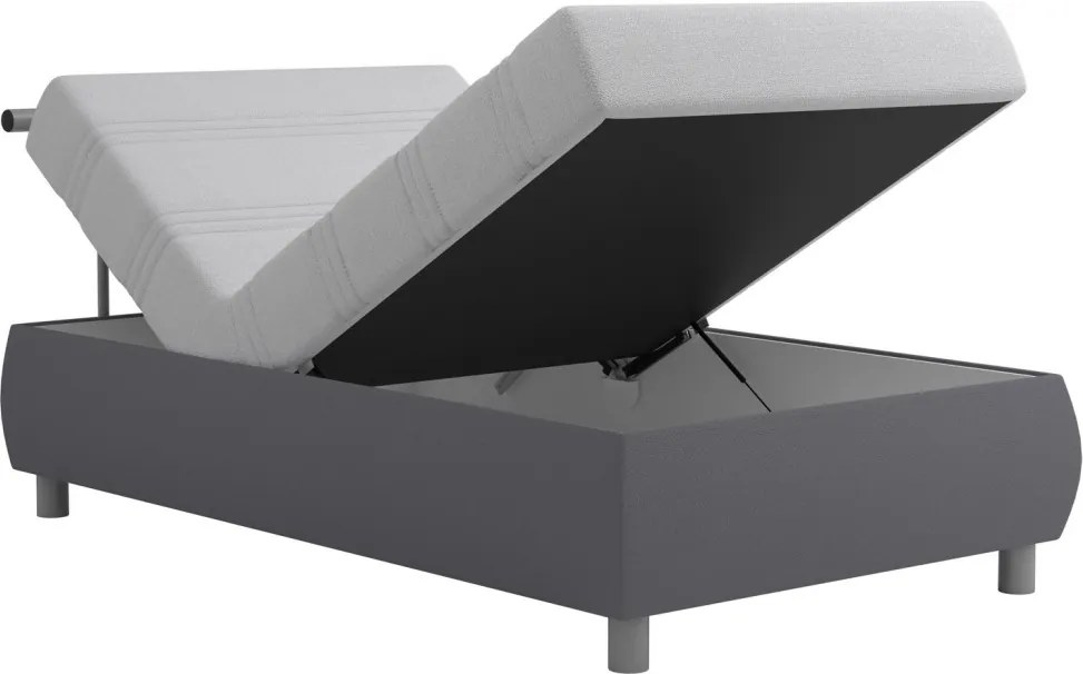 Posteľ s matracom Caribic 110x200 cm, svetlo šedá/šedá látka