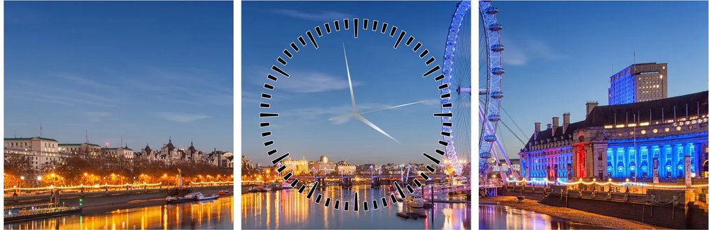 Obraz London Eye (s hodinami) (90x30 cm)