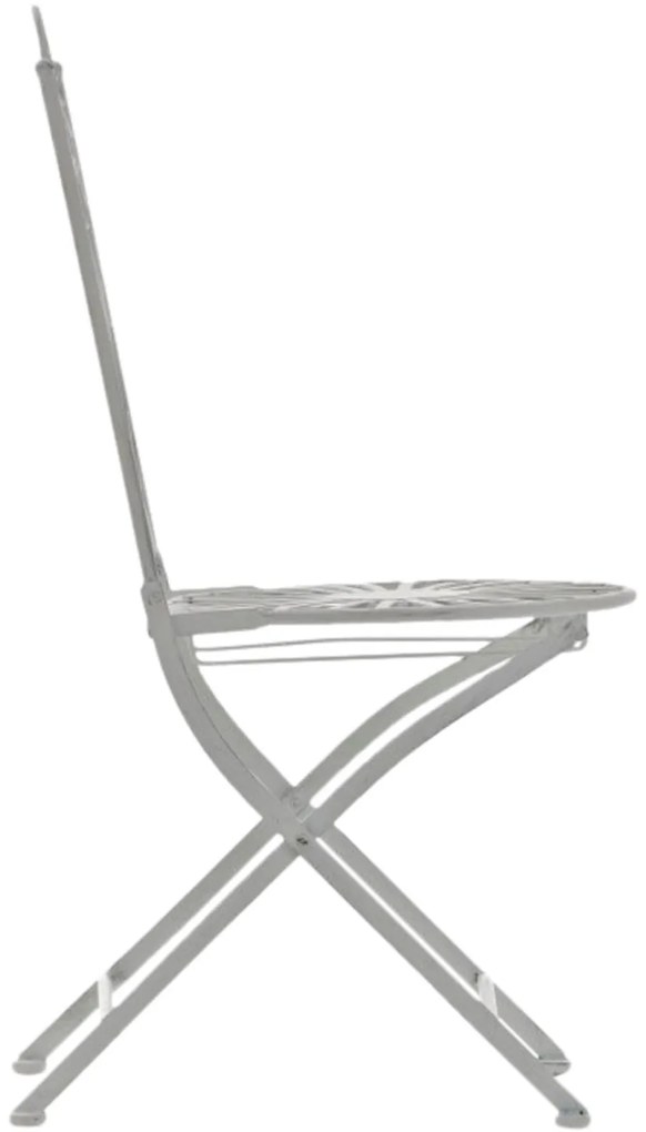Kovová stolička skladacia Indra (SET 2 ks) - Biela antik