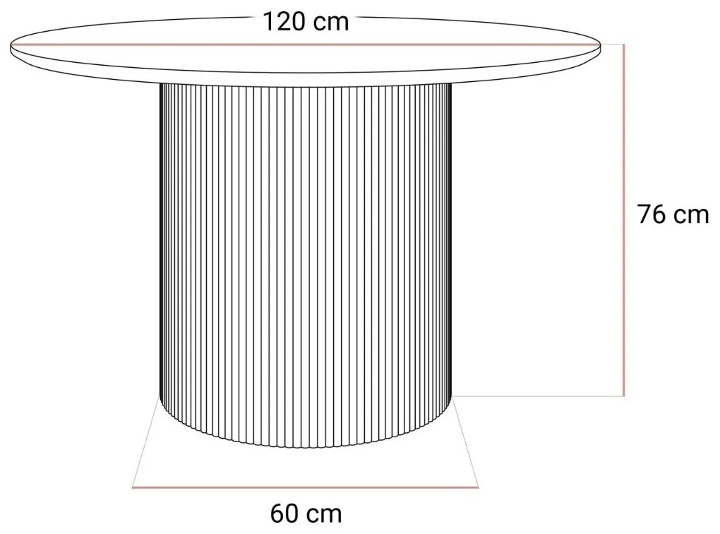OKRÚHLY JEDÁLENSKÝ STÔL DEBORA ČIERNY 120 cm