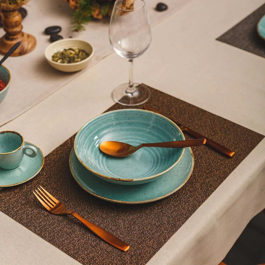 Porcelánový set 18 ks - Gaya Sand tyrkysový - W0144