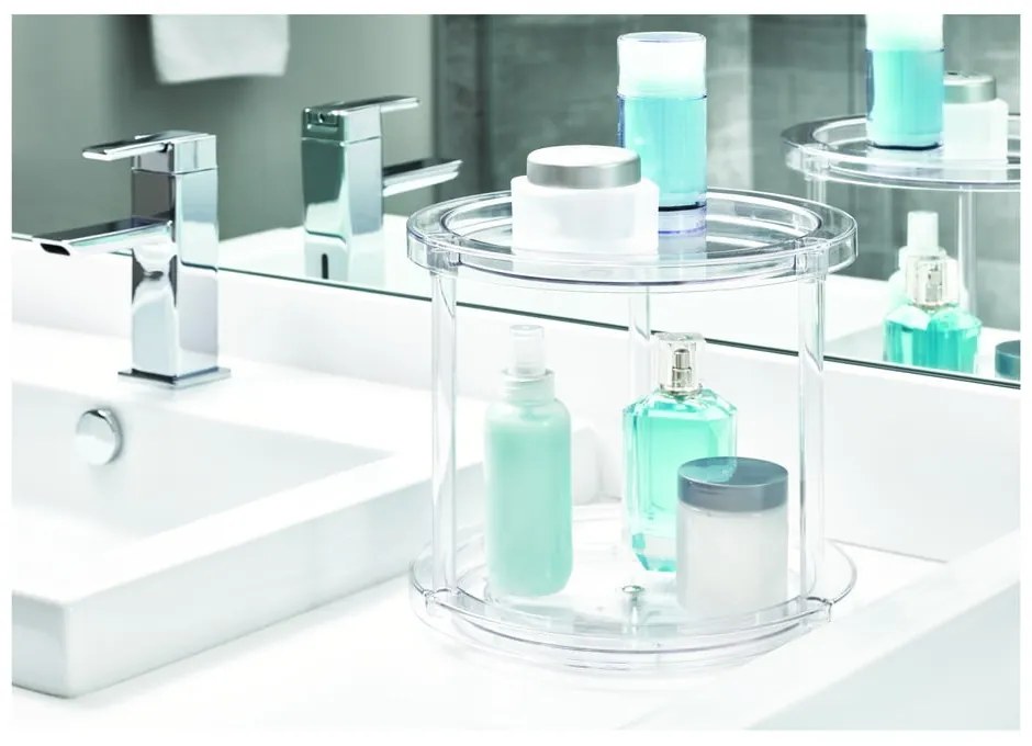 Okrúhly otočný dvojposchodový podstavec na dózy iDesign The Home Edit, ⌀ 24,1 cm