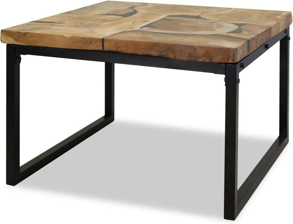 244552 Edco Konferenčný stolík, teakové drevo a živica 60x60x40 cm