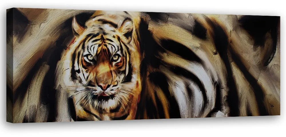 Gario Obraz na plátne Tiger ako ručne maľovaný Rozmery: 90 x 30 cm