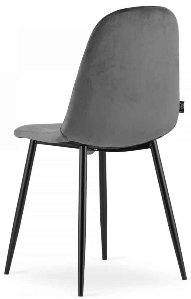 SUPPLIES ASTI Jedálenská škandinávska zamatová stolička - šedá