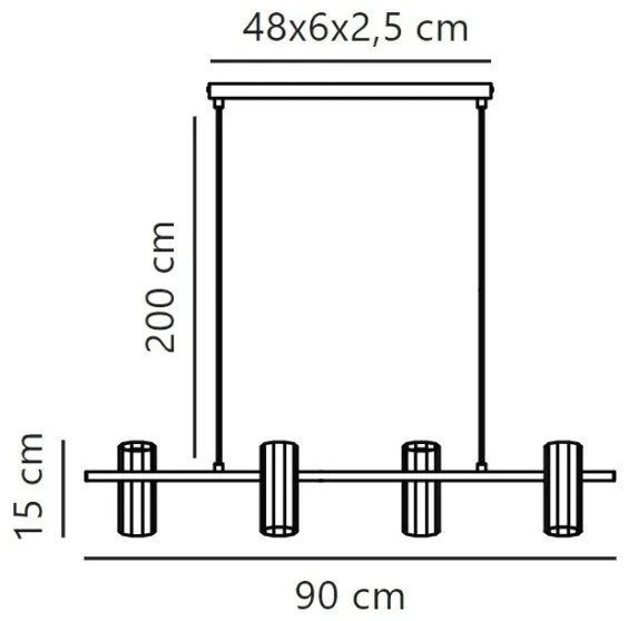 Nordlux - Luster na lanku ALANIS 4xGU10/15W/230V čierna