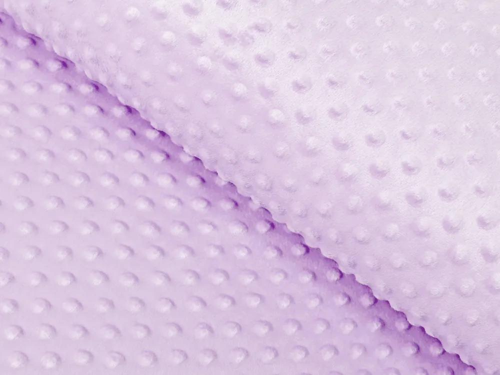 Biante Detské posteľné obliečky do postieľky Minky 3D bodky MKP-002 Fialové lila Do postieľky 90x140 a 50x70 cm