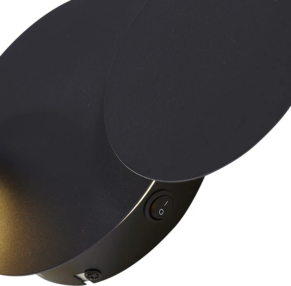 Moderné nástenné svietidlo čierne vrátane LED 3-stupňové stmievateľné 5-svetiel - Sunrise