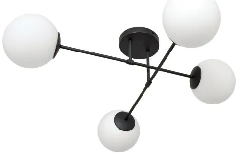 Prisadený luster MOON 4xE27/15W/230V čierna