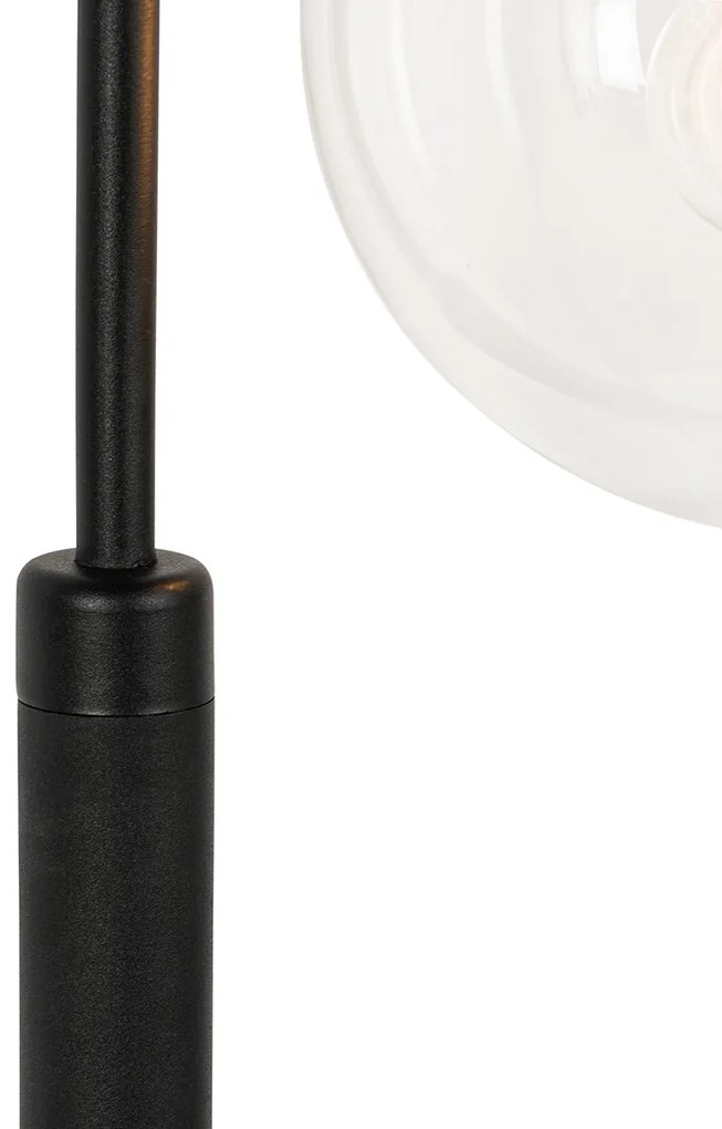 Moderná lampa s lampášom čierna s čírym sklom 100 cm IP44 - Sfera