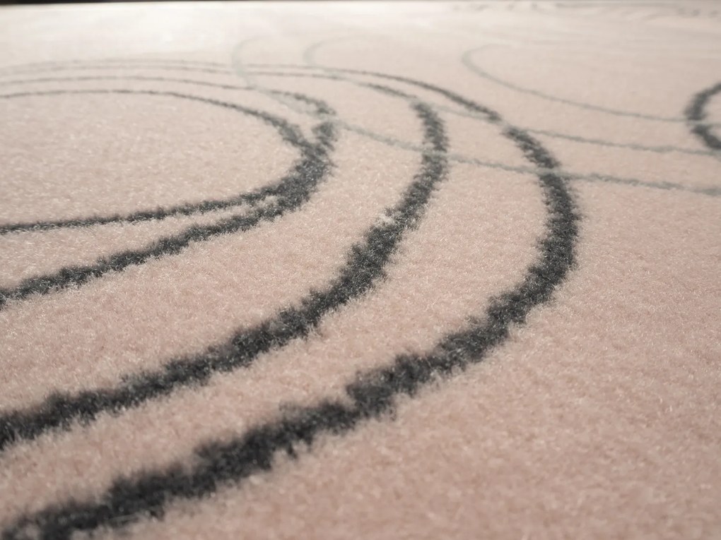 Alfa Carpets, Kusový koberec Circles powder pink, 190x280, ružová, chodba / predsieň