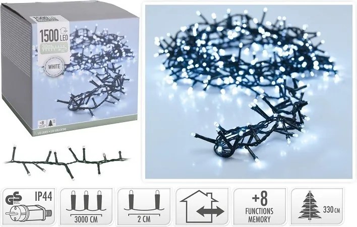 Svetelná vianočná reťaz Twinkle 30 m, 1500 LED