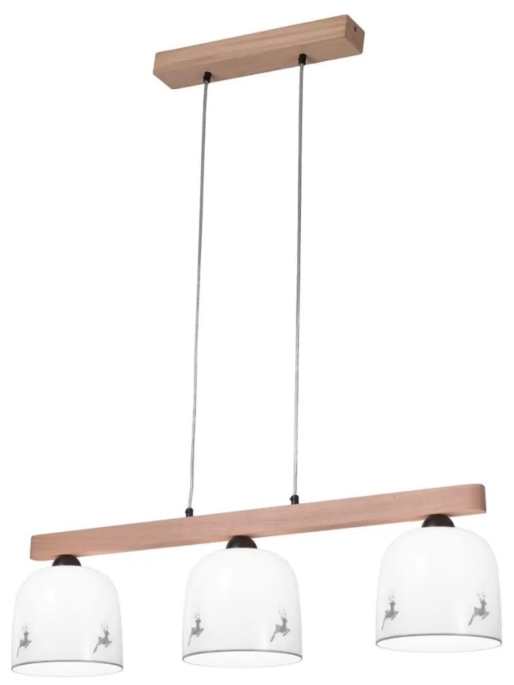 Kolarz A1352.83.Gr.100- Luster na lanku NONNA 3xE27/60W/230V jelene dub/biela/šedá