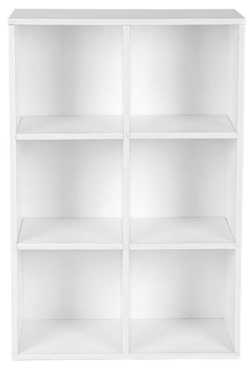VASAGLE Knižnica so 6 priehradkami biela LBC203D