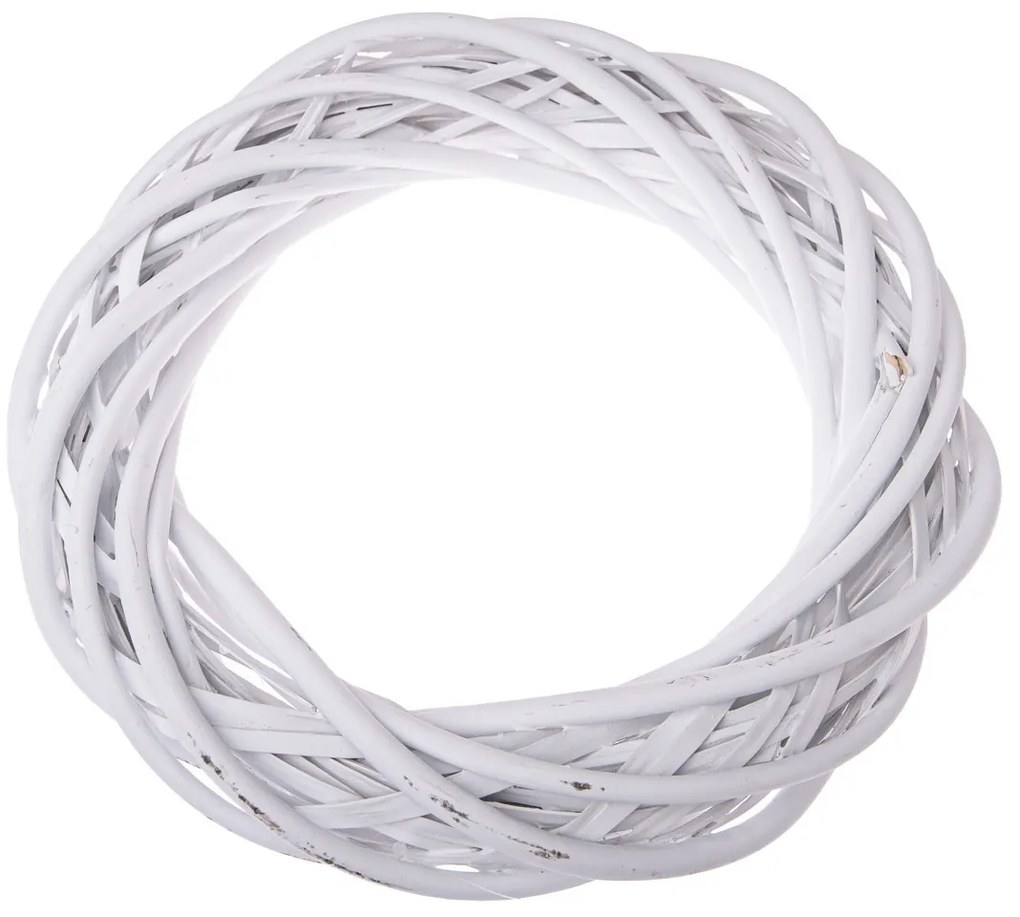 Prútený veniec Elemetary biela, priemer 30 cm