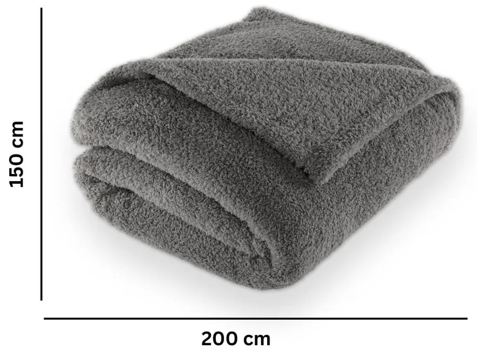 Sivá deka z mikroplyšu 150x200 cm Cocoon – Tiseco Home Studio