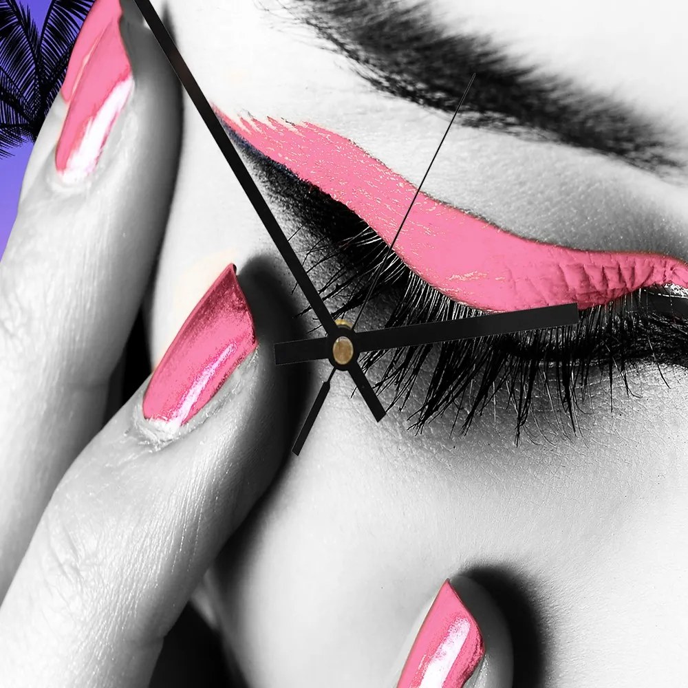 Gario Hodiny na stenu Ružový make-up Rozmery: 60 x 60 cm