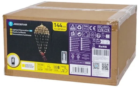 Aigostar - LED vonkajšia vianočná dekorácia LED/3xAA IP44 Santa Claus