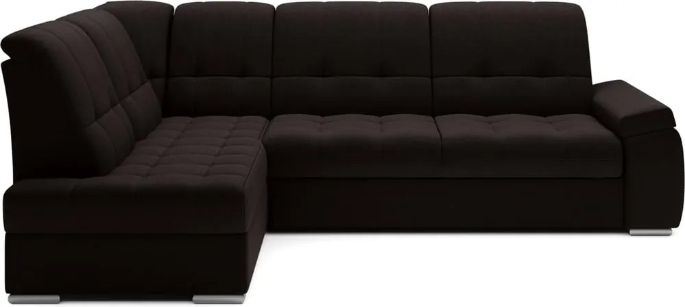 Hnedá rozkladacia/s úložným priestorom rohová pohovka (ľavý roh/do L) Sado – ELTAP