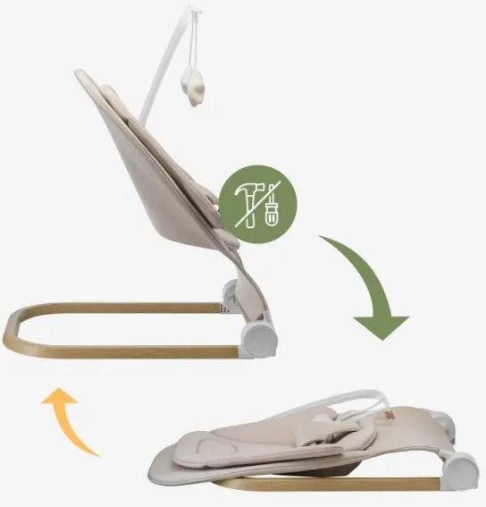 Detské hojdacie kreslo Moon 50 béžové