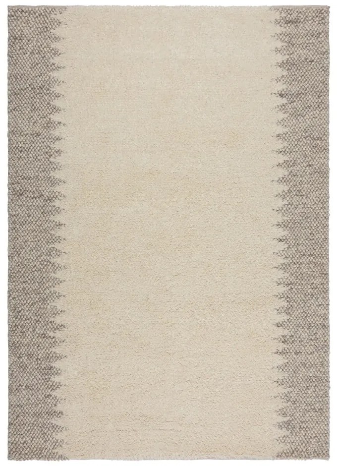 Krémový ručne tkaný koberec s prímesou vlny 160x230 cm Minerals Border – Flair Rugs