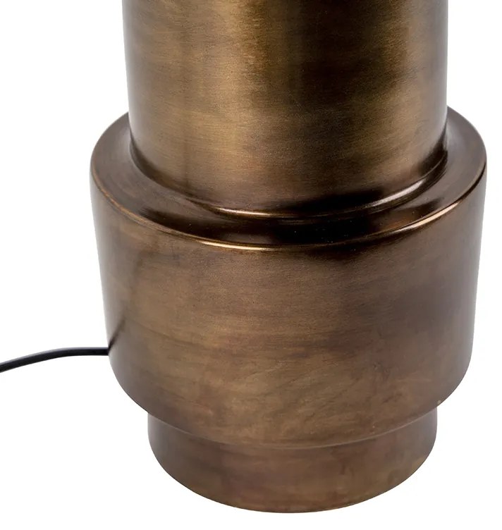 Stolná lampa v štýle Art Deco bronzová so zamatovým tienidlom čierna so zlatom 50 cm - Bruut