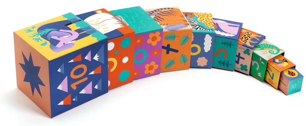 Skladacie kocky pyramída - divoké zvieratá