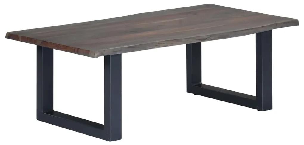 vidaXL Konferenčný stolík, nepravidelné hrany,sivý 115x60x40cm, akácia