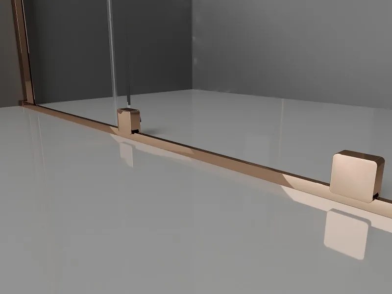 Mexen Velar L, sprchový kút s posuvnými dverami 100 x 110 cm, 8mm číre sklo, ružové zlato, 871-100-110-03-60