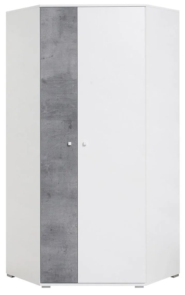 Rohová skriňa Hanoi PR02 L / P, Farby: biely / beton