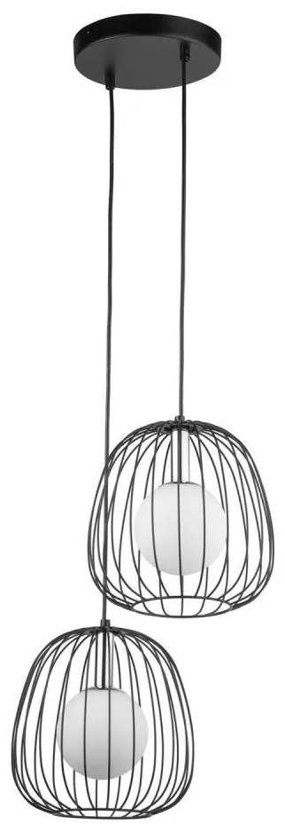 Luster na lanku BELL 2xG9/12W/230V čierna/lesklý chróm