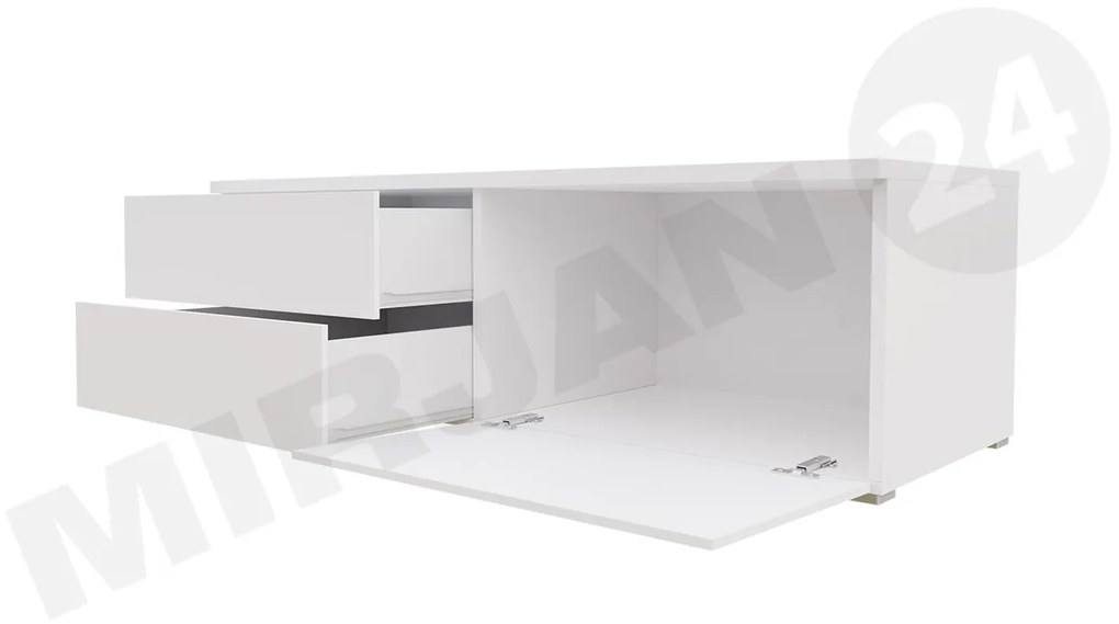 TV stolík Coral XI Double (biela + lesk biely). Vlastná spoľahlivá doprava až k Vám domov. 1058398