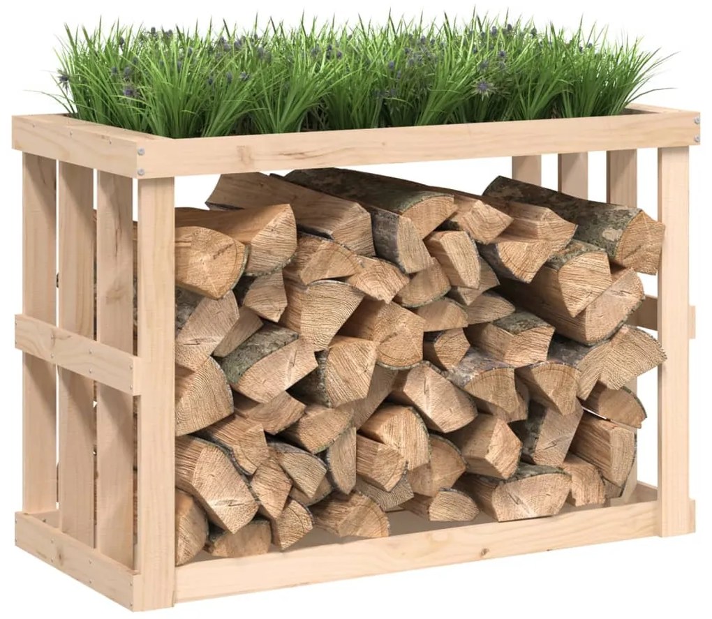 Vonkajší držiak na polená 108x52x74 cm masívna borovica