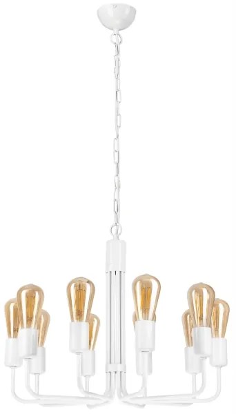 Luster na reťazi TIFFANY 10xE27/60W/230V biela