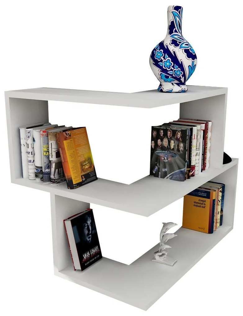 Nástenná rohová polica BULUT biela