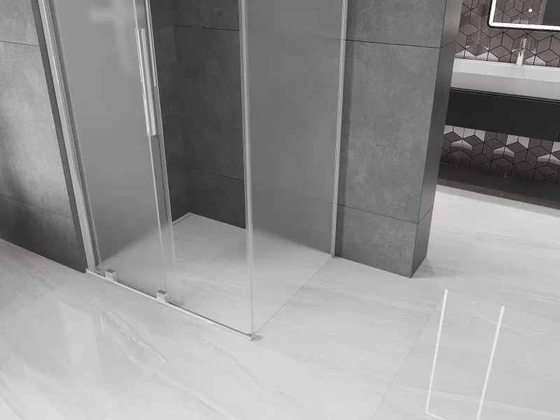 Mexen Velar, sprchový kút s posuvnými dverami 120 x 90 cm, 8mm sklo námraza, chrómová, 871-120-090-31-01
