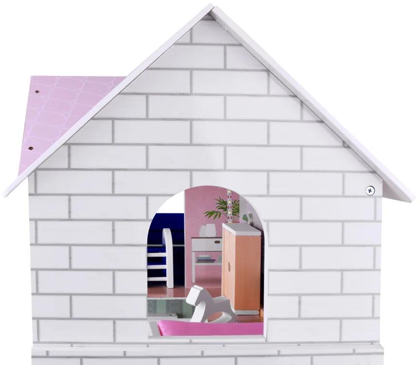Drevený domček pre bábiky s bazénom, výťah a LED osvetlením Inlea4Fun ZA4835