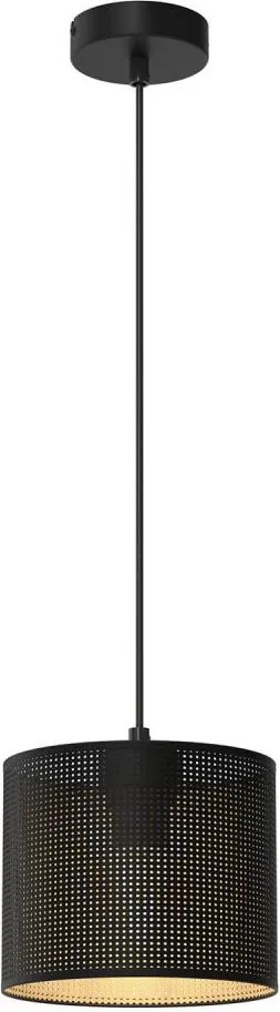 Luster na lanku LOFT SHADE 1xE27/60W/230V pr. 18 cm čierna/zlatá