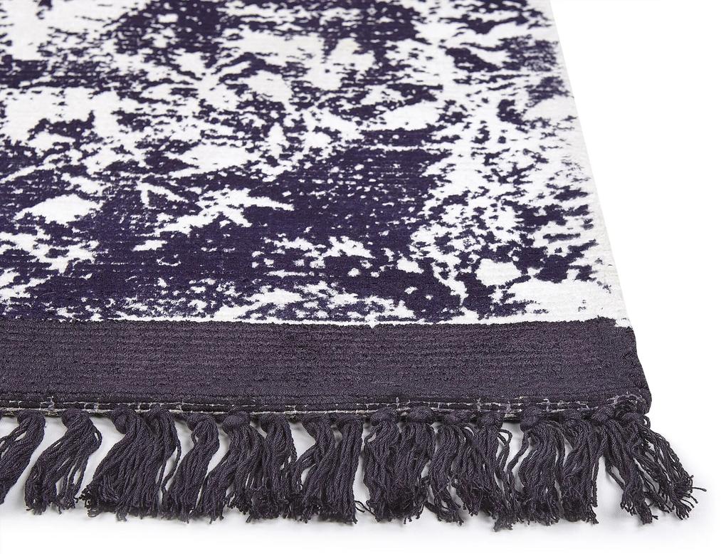 Viskózový koberec 80 x 150 cm fialová/biela AKARSU Beliani